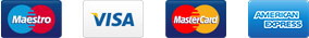 We accept all major credit and debit cards including Mastercard, Visa, Maestro and American Express.