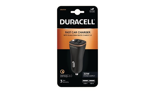 Duracell 18W + 12W USB-A laddning i bilen
