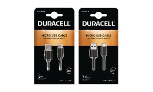 Duracell 1m+2m USB-A till Micro USB-kabel