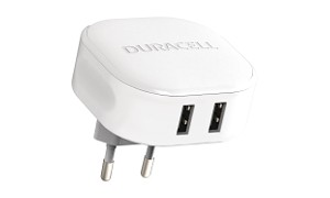 Duracell 2x2.4A USB Laddare för telefon/surfplatta